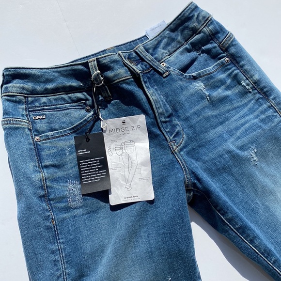 G-Star Denim - G-Star Midge zip Mid Skinny 27 NWT